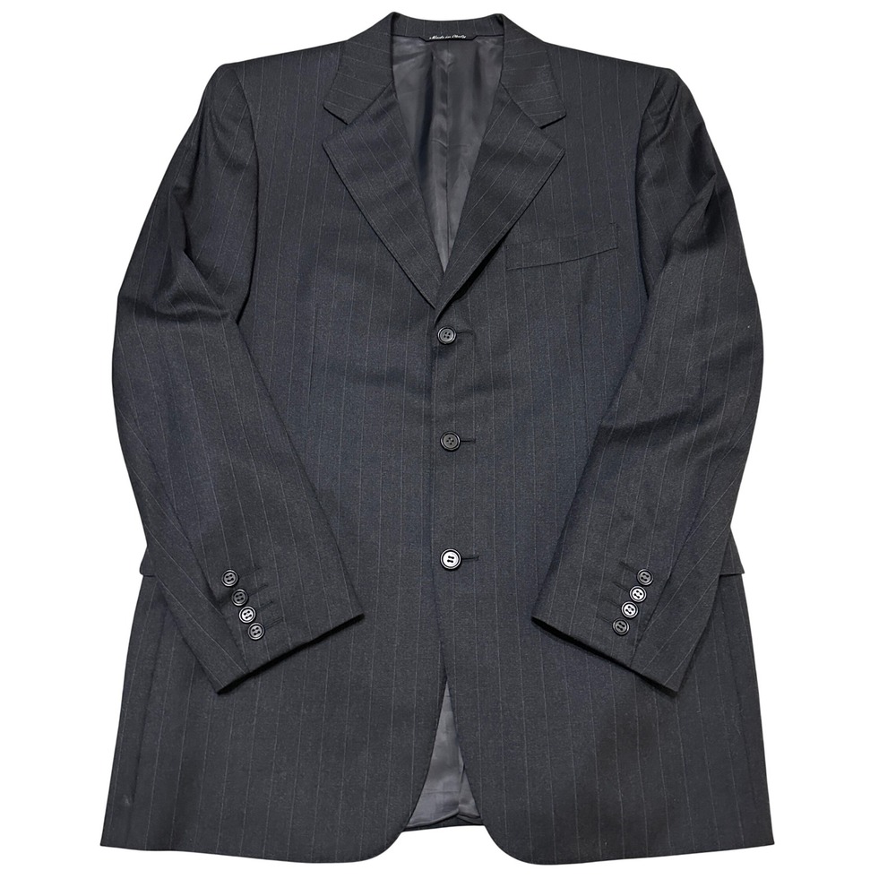 CANALI Italy Charcoal Pinstripe Sport Coat Blazer Jacket Mens 48R Virgin Wool